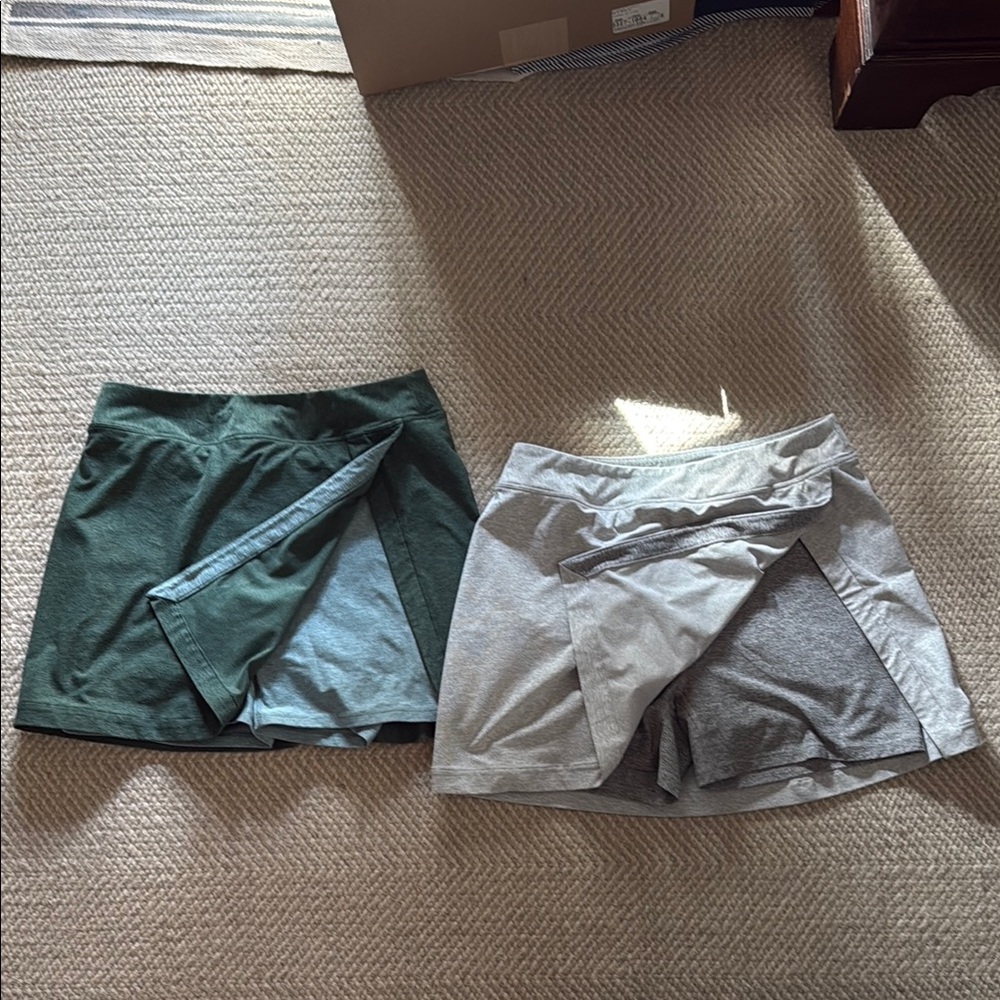 Outdoor Voices Green and Gray Skorts